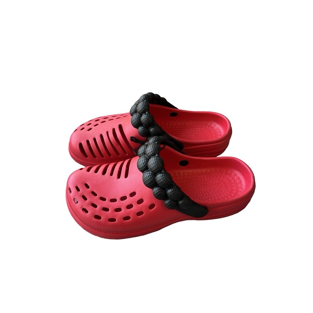FOCO Men’s Red Foam Bubble Strap Clogs Slip On Garden Beach Water Shoes 11-12